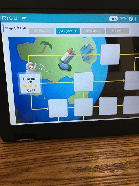 RISU算数高学年コースの画面