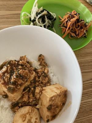 奥薗レシピで作った、麻婆豆腐と副菜2品